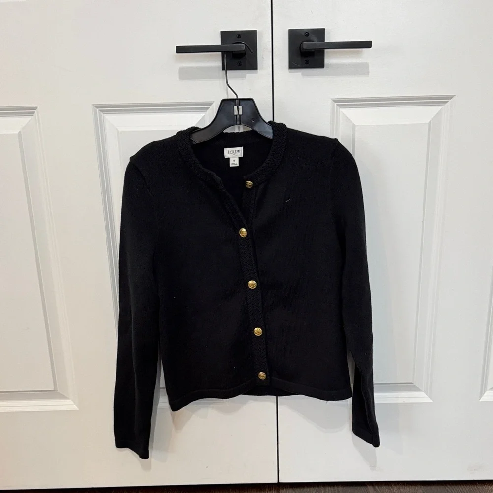 J. Crew Black Sweater with Gold Accents size small - Picture 1 of 1